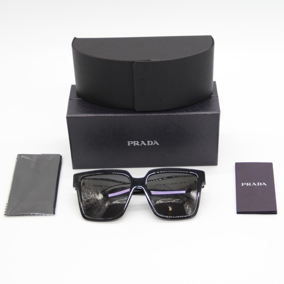 NEW PR24ZS 1AB5S0 WOMEN’S PRADA SUNGLASSES SPR 24Z BLACK WHITE PRADA PR 24ZS - Picture 12 of 12